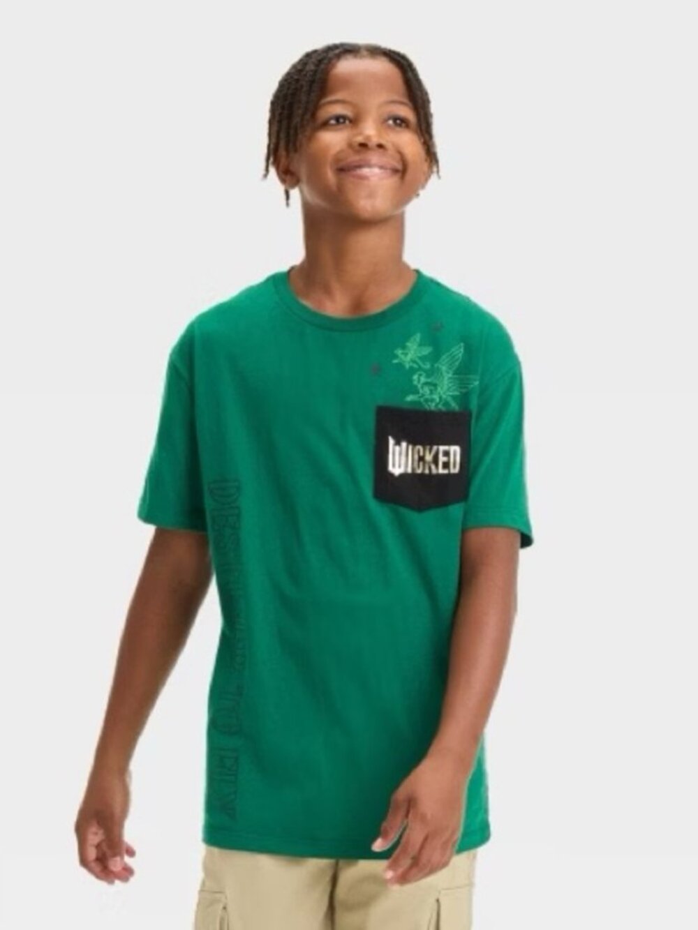NEW Boys' Wicked Pocket Short Sleeve Graphic T-Shirt - Green S